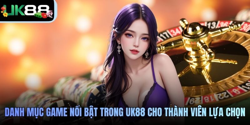 Danh mục game nổi bật trong UK88 cho thành viên lựa chọn
